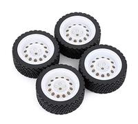 RFVBG 4 Llantas de Goma hexagonales de 12 mm y 67 mm for Ruedas Rolly 1/10, for HPI, WR8, for HSP, 94177, for Wltoys, 1/14 144001 RC Car, for Tamiya, Rally Car Neumático para Coche RC(8006 802 White)