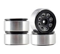 RFVBG 4 Piezas, for Hot Wheels, Llantas de Metal Beadlock de 1,0 Pulgadas, neumáticos 1/24 RC Crawler RC Car, for Axial, SCX24 90081, for RGT, Neumático para Coche RC(2405SR Black)