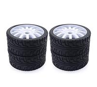 RFVBG Ruedas de Goma de 100 mm, Ruedas hexagonales de 17 mm Redcat for HSP, HPI, for Kyosho, Hobao Team, LOSI, Carson, Buggy 1/8 for Carretera RC Neumático para Coche RC(4pcs F08426A)