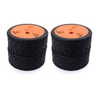 RFVBG Ruedas de Goma de 100 mm, Ruedas hexagonales de 17 mm Redcat for HSP, HPI, for Kyosho, Hobao Team, LOSI, Carson, Buggy 1/8 for Carretera RC Neumático para Coche RC(4pcs F08426E)