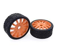 RFVBG Ruedas de Goma de 100 mm, Ruedas hexagonales de 17 mm Redcat for HSP, HPI, for Kyosho, Hobao Team, LOSI, Carson, Buggy 1/8 for Carretera RC Neumático para Coche RC(2pcs F08426B)