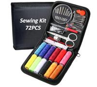 RFWIN - Kit de costura de viaje, suministros de tamaño mini básicos, Algodón y plástico., negro, 72 Pcs