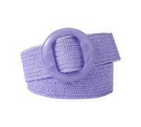 Rfxcom Cinturón con Hebilla Ajustable para Mujer, Banda Elástica Tejida, Cinturón Ancho Trenzado, Color paja, Vintage, Púrpura, Talla única