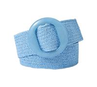 Rfxcom Cinturón con Hebilla Ajustable para Mujer, Banda Elástica Tejida, Cinturón Ancho Trenzado, Color paja, Vintage, Para cielo azul, Talla única