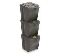 rg-vertrieb - Cubo de basura, sistema de separación de desechos (60 L, 3 recipientes de 20 L, 3 colores), color blanco