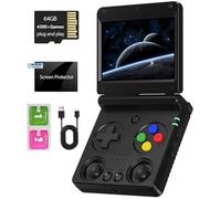 RG34XXSP - Consola de Juegos Plegable Retro de Mano, Pantalla IPS de 3.4 Pulgadas, Sistema Linux hundido, Doble Joystick Integrado, Tarjeta TF de 64 G, emulador de Mano, Compatible con Salida de TV