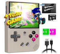 RG35XX Plus - Consola de Juegos de Mano IPS de 3.5 Pulgadas, Consolas de Juegos Retro, emulador clásico, Consola de Juegos preinstalada, Consola con Estuche, 64 GB - SVP Game (Gris Retro)
