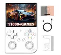 RG35XXPro Retro Console de jeu Portable Avec ecran HD 64+128GB, prechargement de la Console de jeu Vintage 11000+ Jeux Avec 17+ emulateurs, Systeme Linux, Blanc