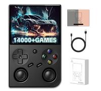 RG35XXPro Retro Console de jeu Portable Avec ecran HD 64+256GB, Console de jeu Vintage precharge 14000+ Jeux Avec 17+ emulateurs, Systeme Linux, Noir