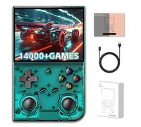 RG35XXPro Retro Console de jeu Portable Avec ecran HD 64+256GB, Console de jeu Vintage precharge Plus de 14000 Jeux Avec Plus de 17 emulateurs, système Linux, Cyan Transparent