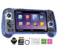 RG556 - Consola de juegos de mano retro, sistema Android 13 Unisoc T820, pantalla táctil AMOLED de 5.48 pulgadas, batería de 5500 mAh, compatible con salida WiFi en línea DP (azul transparente)