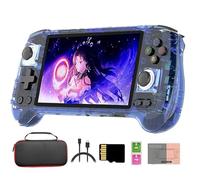 RG556 - Consola de juegos portátil retro con bolsillo, tarjeta SD 256G 8000+juegos, pantalla táctil AMOLED de 5,48 pulgadas, Unisoc T820, Android 13, reproductor de videojuegos (4+128G)+256G)