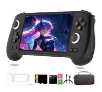 RG556 - Consola de juegos portátil retro de 256 G con más de 8000 juegos, pantalla táctil AMOLED de 5.48 pulgadas, consola de juegos portátil Android 13 Arcade para adultos (con funda)