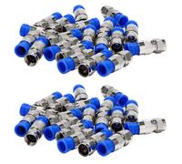 Rg6 F Tipo Conector Coaxial Accesorio de CompresiÓn Coaxial Paquete de 40 (Azul)