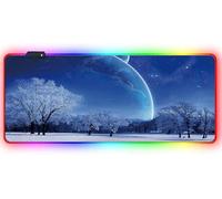 RGB Alfombrilla XXL - Alfombrilla de ratón gaming 900 x 400 - LED 7 colores - 4 efectos de luz - Ajustable antideslizante lavable - Para PC Desktop y Laptop futurista moderno C07