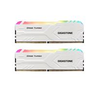 【RGB DDR4 RAM】 GIGASTONE Game Turbo 16GB Kit (2x8GB) DDR4 3200MHz PC4-25600 CL 16-18-18-40 Intel XMP 2.0 AMD Ryzen 1.35V UDIMM 288pin sin búfer sin ECC PC Desktop de Memoria Alto Rendimiento - Blanco