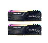 【RGB DDR4 RAM】 GIGASTONE Game Turbo 16GB Kit(2x8GB) DDR4 3200MHz PC4-25600 CL 16-18-18-40 Intel XMP 2.0 AMD Ryzen 1.35V UDIMM 288pin sin búfer sin ECC PC Desktop de Memoria Alto Rendimiento-Negro