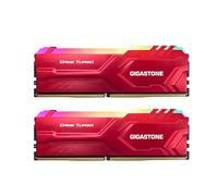 【RGB DDR4 RAM】 GIGASTONE Game Turbo 32GB Kit(2x16GB) DDR4 3200MHz PC4-25600 CL 16-18-18-40 Intel XMP 2.0 AMD Ryzen 1.35V UDIMM 288pin sin búfer sin ECC PC Desktop de Memoria Alto Rendimiento-Rojo
