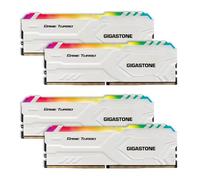 【RGB DDR4 RAM】 GIGASTONE Game Turbo 32GB Kit(4x8GB) DDR4 3200MHz PC4-25600 CL 16-18-18-40 Intel XMP 2.0 AMD Ryzen 1.35V UDIMM 288pin sin búfer sin ECC PC Desktop de Memoria Alto Rendimiento-Blanco