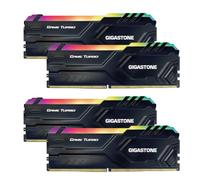 【RGB DDR4 RAM】 GIGASTONE Game Turbo 64GB Kit(4x16GB) DDR4 3200MHz PC4-25600 CL 16-18-18-40 Intel XMP 2.0 AMD Ryzen 1.35V UDIMM 288pin sin búfer sin ECC PC Desktop de Memoria Alto Rendimiento-Negro