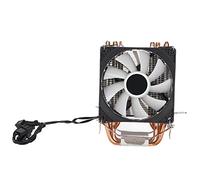RGB Fantasy Light Computer CPU Cooler Silver, 6 Tubos 90 Mm 3pin Computer CPU Cooling Fan, Adecuado para Intel LGA775/1155/1156/1366/2011 AMD AM2/AM2 +/AM3(Ventilador Doble)