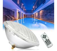 RGB Foco Piscina - Lámpara LED Iluminación Subacuática, Bombilla Empotrada Para Piscina PAR 56, Con Mando A Distancia, Iluminación Subacuática Para Piscina Impermeable IP68, Fácil Instalar(Color:12W,S