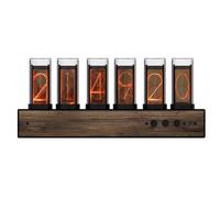 RGB Nixie Reloj Tubular, Reloj Moderno Minimalista De Madera Sólida, Reloj De Mesa Creativo