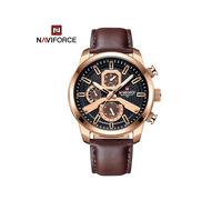 (RGBDBN)2022 Relojes para hombre NAVIFORCE Correa de cuero Calendario Reloj de cuarzo Militar Impermeable