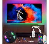 RGBIC Tira LED 5M, Televisor Tiras LED de 65-75 Pulgadas, Luces LED con APP y Control Remoto, Sync de Música, LED IC incorporado con 213 Persecución Modos y 16 millones de colores de TV PC Fiesta
