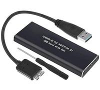 RGBS M.2 SATA - Adaptador USB 3.0 a Disco Duro NGFF SSD, Carcasa Externa SATA III Carcasa 2280, 2260, 2242, 2230 Llave B + M, NGFF, SATA3 Caddy UASP 5GB/s - para Win10/8/7/Vista/XP/Linux/Mac OS