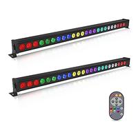 RGBW LED Wallwasher Barra luminosa con mando a distancia, 24 x 3 W luz de escenario luces discoteca estroboscópico foco para DJ Fiesta Boda Halloween Navidad 2 unidades