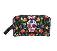 rge and Small Black Bears - Bolsa de almacenamiento con estampado de osos negros, bolsa de aseo de viaje duradera, bolsa organizadora portátil de maquillaje y cosméticos con cremallera, Calavera y