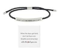 RGEVGER Pulseras inspiradoras para mujer, no dejes que los días duros ganen, pulsera Remember Who The Fck You Are pulsera, pulseras de fuerza, para familiares, amigos, niñas, uso diario