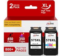 RGiNK 575XL 576XL PG-575XL CL-576XL - Cartuchos de Tinta para Canon 575 XL 576 XL 575 576 Multipack 575XL 576XL PG-575 CL-576 para TS3550i TR4750i TS3551i TS3750i TR4750i 1i (57) 5negro, 576 Colores