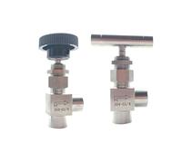 RGKYFUKL Válvula de Aguja de ángulo Recto de Acero Inoxidable 304 de 1/4" con Rosca Hembra y Globo, 1 Unidad(G_One Word Handle)