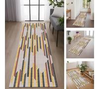 Rglxing Alfombras de Pasillo Larga Antideslizante 100X100CM Alfombra Cocina Cuadrículas Lavable de Área para Pasillo Corredor Salon Dormitorio Personalizable Entrada Casa Interior