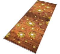 Rglxing Alfombras de Pasillo Larga Antideslizante 120X400CM Alfombra Cocina Vetas de Madera Lavable de Área para Pasillo Corredor Salon Dormitorio Personalizable Entrada Casa Interior