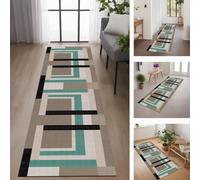 Rglxing Alfombras de Pasillo Larga Antideslizante 50X240CM Alfombra Cocina Azul Azulado Lavable de Área para Pasillo Corredor Salon Dormitorio Personalizable Entrada Casa Interior