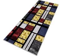 Rglxing Alfombras de Pasillo Larga Antideslizante 60X140CM Alfombra Cocina Gris, Rojo, Azul y Amarillo Lavable de Área para Pasillo Corredor Salon Dormitorio Personalizable Entrada Casa Interior