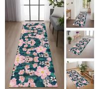 Rglxing Alfombras de Pasillo Larga Antideslizante 70X120CM Alfombra Cocina Negro, Gris y Azul Lavable de Área para Pasillo Corredor Salon Dormitorio Personalizable Entrada Casa Interior