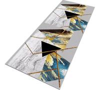 Rglxing Alfombras de Pasillo Larga Antideslizante 70X90CM Alfombra Cocina Negro, Gris y Azul Lavable de Área para Pasillo Corredor Salon Dormitorio Personalizable Entrada Casa Interior