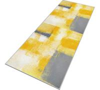 Rglxing Alfombras de Pasillo Larga Antideslizante 80X100CM Alfombra Cocina Amarillo, Blanco y Gris Lavable de Área para Pasillo Corredor Salon Dormitorio Personalizable Entrada Casa Interior