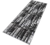 Rglxing Alfombras de Pasillo Larga Antideslizante 90X200CM Alfombra Cocina Negro y Gris Lavable de Área para Pasillo Corredor Salon Dormitorio Personalizable Entrada Casa Interior