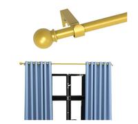 RGOEMHJ Barras de Cortina Empalmadas Hierro 0,63 Pulgadas/Varillas Romanas, Cabeza Decorativa Bola Redonda pequeña clásica, Longitud 23-87 Pulgadas Adecuado para armarios(23Inch-76Inch)