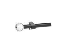 RGOEMHJ Barras de Cortina Negras Empalmadas Hierro 0,63 Pulgadas/Varillas Romanas, Cabeza Decorativa Estilo Cristal Transparente, Juego Soporte Varilla Adecuado para armarios(36 Inch-62 Inch)