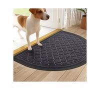 RGOEMHJ Felpudo De Interior Media Luna, Lavable, Resistente, For Entrada, Atrapa La Suciedad, Absorbente, For Cocina Y Jardín para Entrada, Pasillo, Cocina(Grey,43.3x75cm)