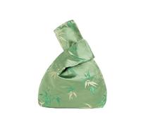 RGOEMHJ Mini bolso de muñeca for mujer, con bordado hojas y nudo superior, monedero for llaves, mano portátil satén for teléfono, comprador para guardar cosméticos, carteras(Color-A)