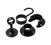 RGOEMHJ Soporte de Tubo Acero Inoxidable Negro, 2 uds., 19-32mm, Soporte, Brida, Asiento for Armario, Barra Colgante, Final Adecuado para armarios(High Feet 25mm)