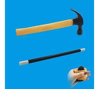 Rgontar Martillo falso de goma de látex con trucos de varita mágica que aparecen desapareciendo accesorios de trucos de escenario mágico