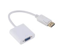 rgrfgQWDS Adaptador DP a VGA 1080P chapado en oro para proyector de monitor de PC portátil (DP a VGA blanco)